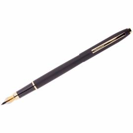 Ручка перьевая Berlingo "Golden Prestige" синяя, 0,8мм, корпус черный/золото, пластик. футляр