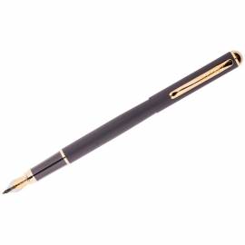 Ручка перьевая Berlingo "Velvet Prestige" синяя, 0,8мм, корпус черный/золото, пластик. футляр