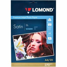 Бумага А4 для стр. принтеров Lomond, 270г/м2 (20л) сатин