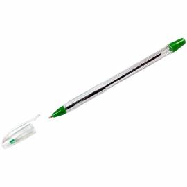 Ручка шариковая Crown "Oil Jell" зеленая, 0,7мм