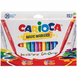 Фломастеры меняющие цвет Carioca "Magic Colors", 18цв+2, 20 шт., картон, европодвес
