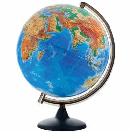 Глобус физический рельефный Глобусный мир, 32см, на круглой подставке