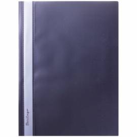 Папка-скоросшиватель пластик. Berlingo, А4, 180мкм, черная с прозр. верхом