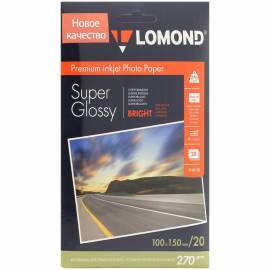 Бумага A6 (100*150) для стр. принтеров Lomond, 270г/м2 (20л) супергл.
