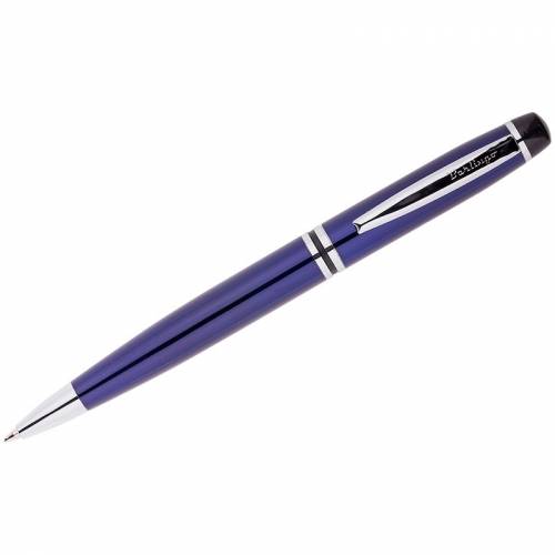 Ручка шариковая Berlingo "Silk Prestige" синяя, 0,7мм, корпус синий/хром, поворот., пластик. футляр