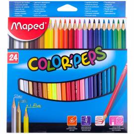 Карандаши Maped "Color Peps", 24цв., трехгран., заточен., картон, европодвес