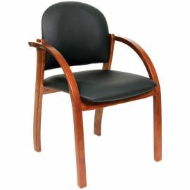 Конференц-кресло Chairman 659 WD, экокожа черная матовая/темный орех