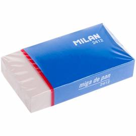 Ластик Milan "2412", прямоугольный, синтетический каучук, картонный держатель, 72*40*13мм