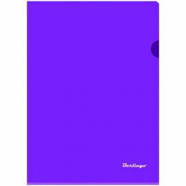 Папка-уголок Berlingo, А4, 180мкм, прозрачная фиолетовая