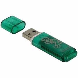 Память Smart Buy "Glossy" 32GB, USB 2.0 Flash Drive, зеленый