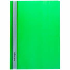 Папка-скоросшиватель пластик. Berlingo, А4, 180мкм, зеленая с прозр. верхом