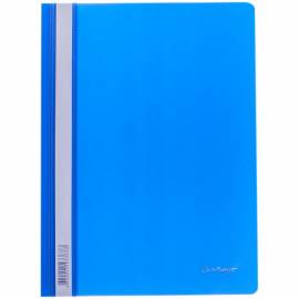 Папка-скоросшиватель пластик. Berlingo, А4, 180мкм, синяя с прозр. верхом, индив. ШК