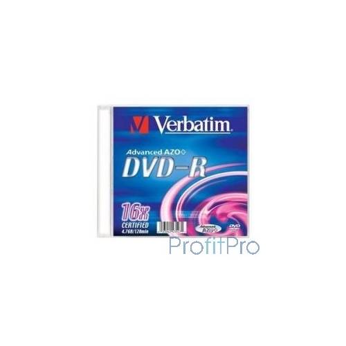 Verbatim Диски DVD-R Verbatim 16-x, 4.7 Gb, (Slim Case) (43547)