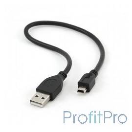 Gembird CCP-USB2-AM5P-1 USB 2.0 кабель PRO для соед. 0,3м AM/miniBM позол.конт., черный 