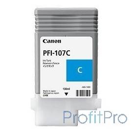 Canon PFI-107C 6706B001 Картридж для iPF680/685/770/780/785, Голубой, 130ml.