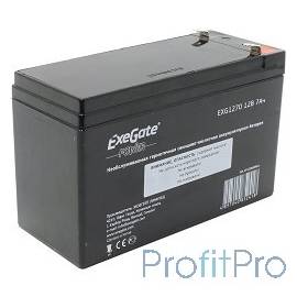 Exegate EP129858RUS Аккумуляторная батарея Exegate EG7-12 / EXG1270, 12В 7Ач, клеммы F2 (универсальные)