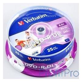 VERBATIM DVD+R 8,5 GB 8x CB/25 Double Layer (43757)
