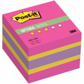Самоклеящийся блок Post-it "Optima. Осень", 51*51мм, 400л, 3 цвета/малиновая неоновая радуга