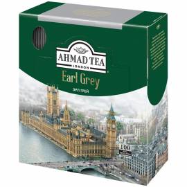 Чай Ahmad Tea "Earl Gray", черный с бергамотом, 100 пакетиков по 2г