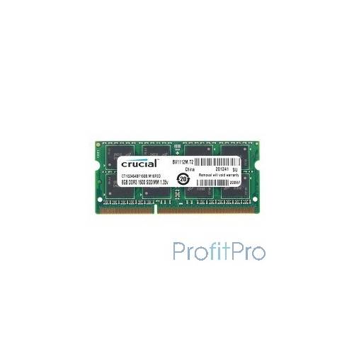 Crucial DDR3 SODIMM 8GB CT102464BF160B PC3-12800, 1600MHz