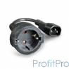 Gembird/Cablexpert Удлинитель кабеля питания C14 - евро-розетка (PC-SFC14M-01)