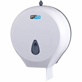 Диспенсер для туалетной бумаги в рулонах BXG, пластик ABS, механический, белый