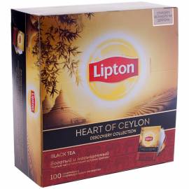 Чай Lipton "Discovery. Heart of Ceylon", черный, 100 пакетиков по 2г