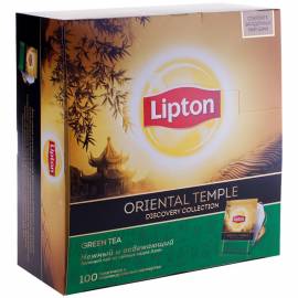 Чай Lipton "Discovery. Green Oriental Temple", зеленый, 100 пакетиков по 1,8г