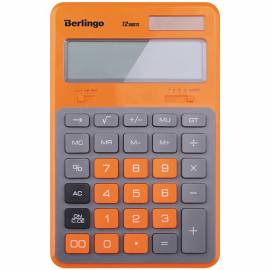 Калькулятор настольный Berlingo "Hyper", 12 разр., двойное питание, 171*108*12, оранжевый