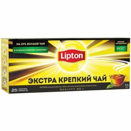 Чай Lipton "Экстра крепкий", черный, 25 пакетиков по 2,2г