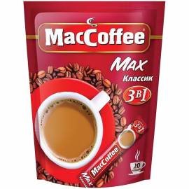 Кофе растворимый MacCoffee "Max. Классик" 3 в1, 20 пакетиков*16г