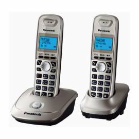 Телефон беспроводной Panasonic KX-TG2512RUN, 2 трубки,монохром. дисплей, АОН,50 номеров, платиновый