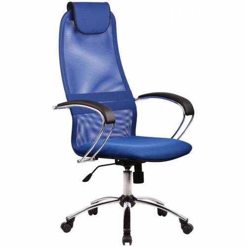 Кресло руководителя Метта BK-8 Ch № 23, сетка синяя