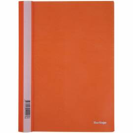 Папка-скоросшиватель пластик. Berlingo, А4, 180мкм, оранжевая с прозр. верхом, индив. ШК