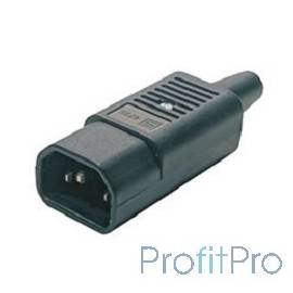 Hyperline CON-IEC320C14 Разъем IEC 60320 C14 220В 10A на кабель (плоские выступающие штыревые контакты в пластиковом обрамлении
