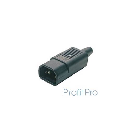 Hyperline CON-IEC320C14 Разъем IEC 60320 C14 220В 10A на кабель (плоские выступающие штыревые контакты в пластиковом обрамлении