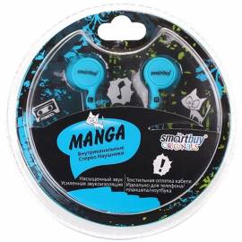 Наушники-вкладыши SmartBuy "Manga", тканевая оплетка, 1,2м, синий