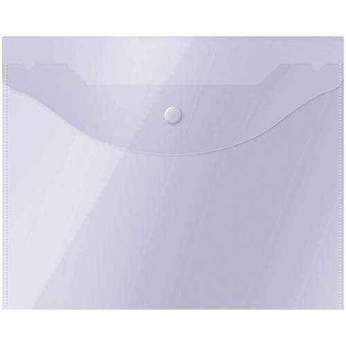 Папка-конверт на кнопке OfficeSpace, А5 (190*240мм), 150мкм, прозрачная