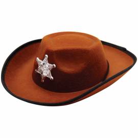 Шляпа Шерифа детская, коричневая