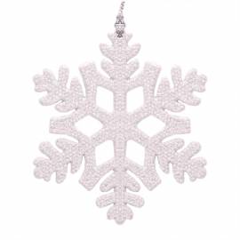 Елочное украшение пластиковое "Снежинка", 10,5*10,5см, белая