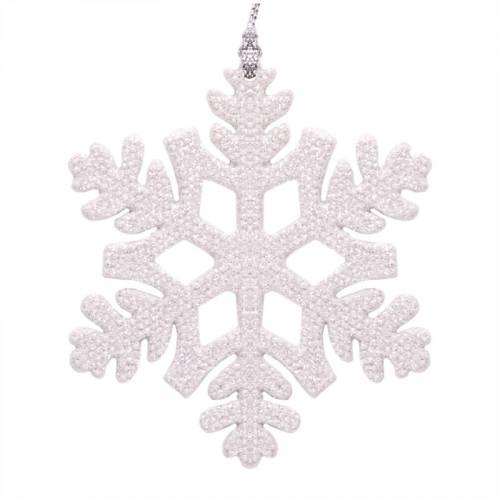 Елочное украшение пластиковое "Снежинка", 10,5*10,5см, белая