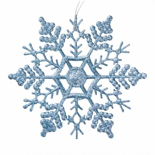 Елочное украшение пластиковое "Снежинка-паутинка", 16,5*16,5см, голубая
