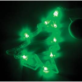 Фигура светодиодная на батарейках "Елочка" на присоске с подвесом, 19*16см, зеленый