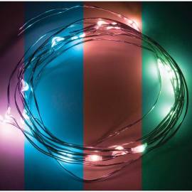 Электрогирлянда светодиодная на батарейках Роса, 20 ламп, мультколор RGB, 2м
