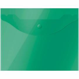 Папка-конверт на кнопке OfficeSpace А5 (190*240мм), 150мкм, полупрозрачная, зеленая