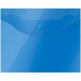 Папка-конверт на кнопке OfficeSpace А5 (190*240мм), 150мкм, полупрозрачная, синяя