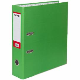 Папка-регистратор Berlingo "Hyper", 80мм, картон, нижний метал. кант, зеленая