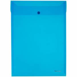 Папка-конверт на кнопке Berlingo, А4, 180мкм, вертикальная, синяя