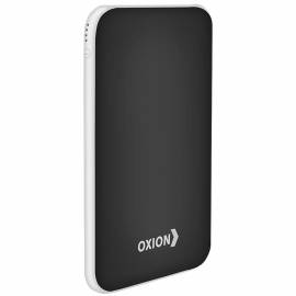 Внешний аккумулятор Oxion PowerBank UltraThin 6000mAh, покр. soft-touch, индикатор, черный