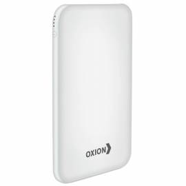Внешний аккумулятор Oxion PowerBank UltraThin 6000mAh, покр. soft-touch, индикатор, белый